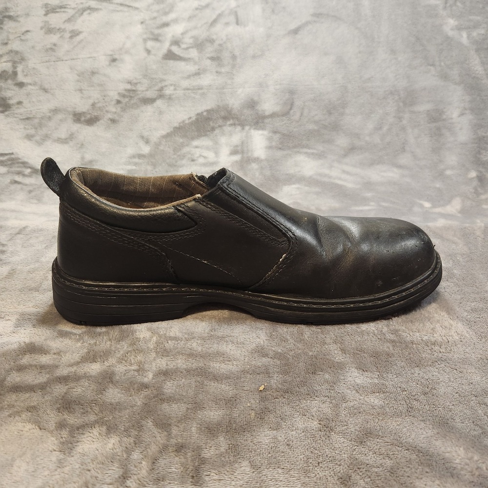 Caterpillar Shoes Mens 8.5 Wide Black Leather Conclude Slip-On Steel Toe  P90098